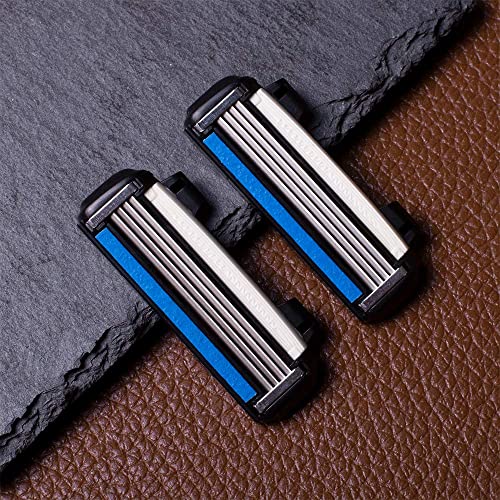 Men's HB4 Refill Shaving Razor Blades. Stainless Steel Blades for No Tugging or Pulling, Shave Less, Works for Face, Body, and Scalp (Pack of 1)