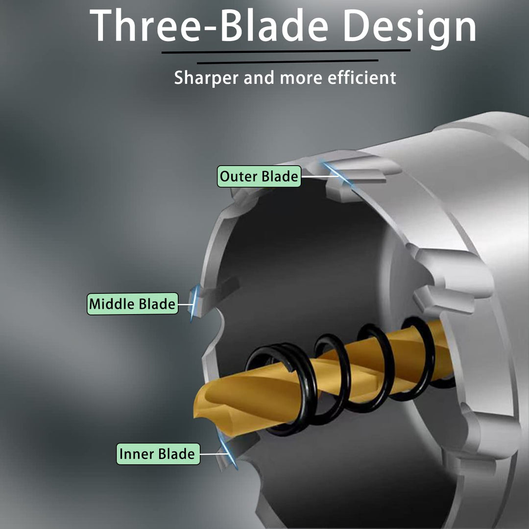 Carbide Hole Saw, TCT Hole Cutter with Titanium-Plated Pilot Drill bit for Metal, Stainless Steel, Iron, Wood 70mm/2.76inch