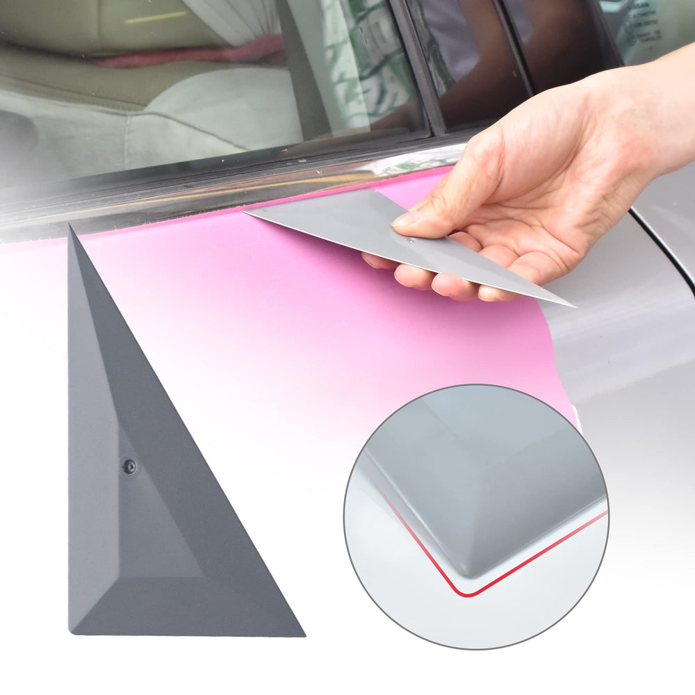 Window Tint Squeegee Corner Squeegee Card Scraper Window Tint Tools Vinyl Wrap Tool Kit Triangle Squeegee Tint kit for Car Wrapping Window Tinting Film Installation Application - 5Pcs Grey