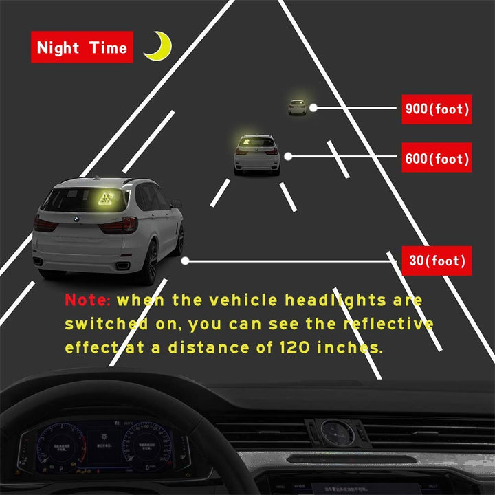 New Driver Sticker for Car, Funny Vehicle Sign Sticker for Student Driver,Reflective Waterproof-Yellow