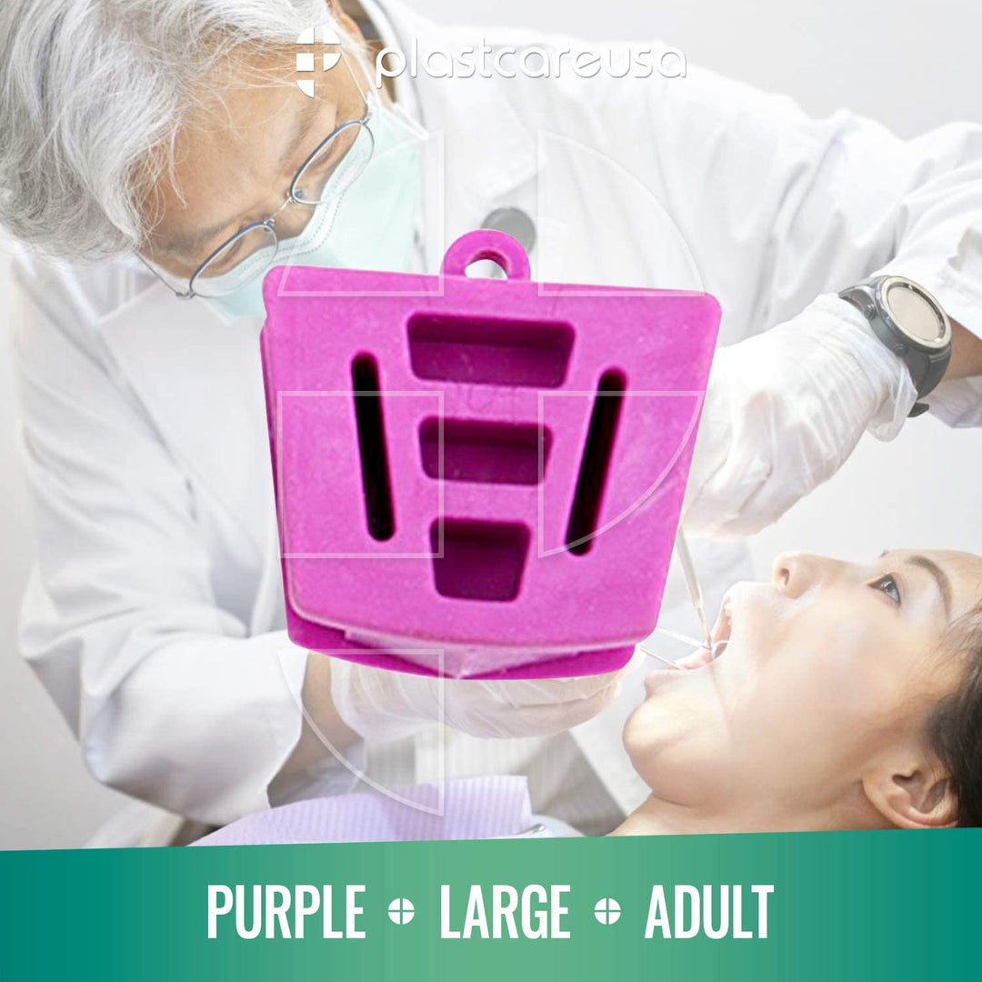 Large Purple Dental Bite Blocks - Autoclave Dental Silicone Mouth Props - Mouth Prop Bite Block Dental (Bag of 6)