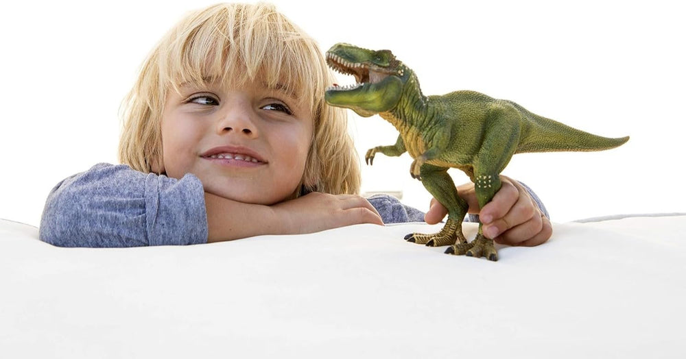 schleich DINOSAURS — Tyrannosaurus Rex, T-Rex Toy with Realistic Detail and Movable Jaw, Imagination-Inspiring Dinosaur Toys for Girls and Boys Ages 4+, Green, 11.2 x 5.6 x 3.8