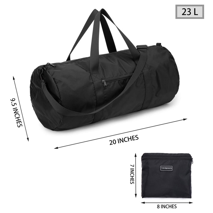 Small Duffel Bag 20 Inches Foldable Gym Bag for Men Women Duffle Bag Lightweight with Inner Pocket for Travel Sports - Black