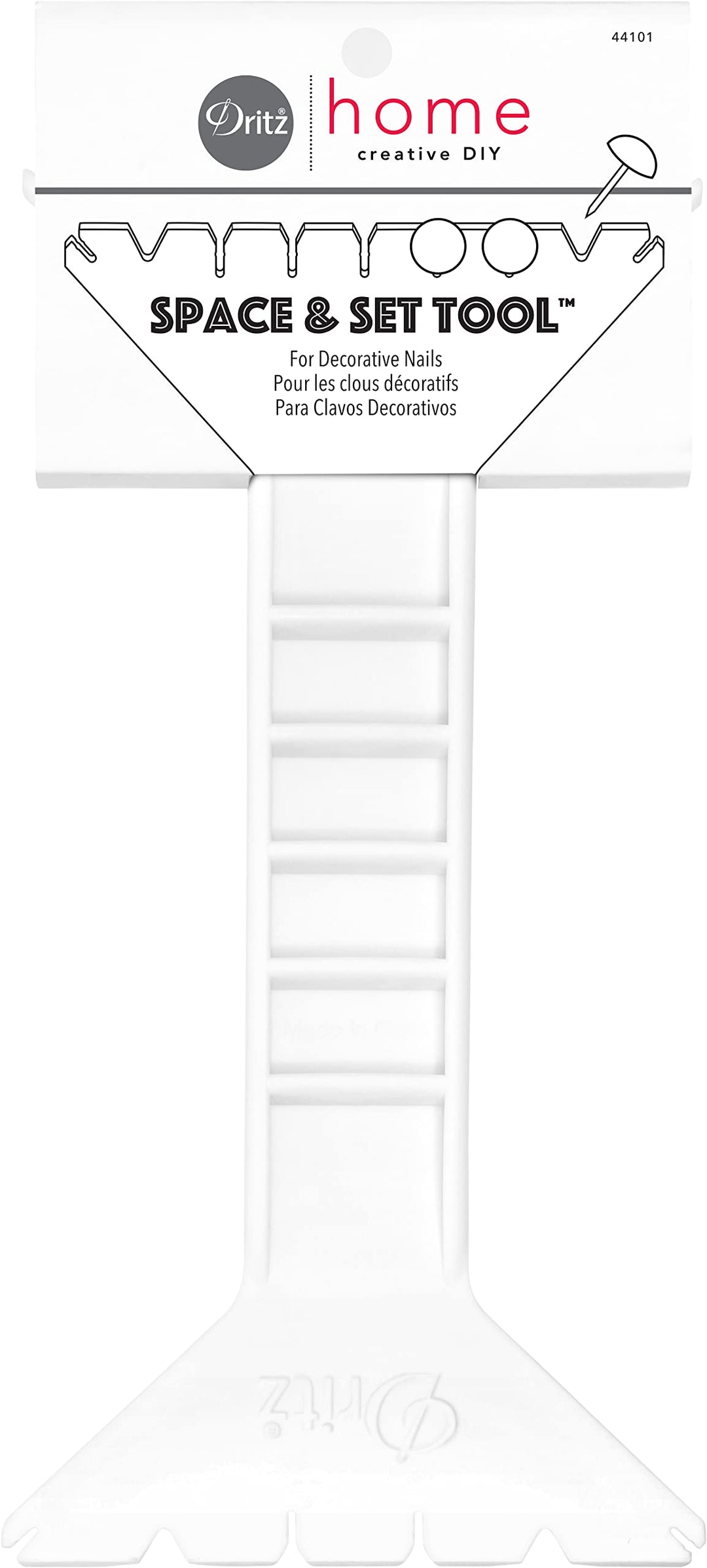 Home 44101 Space and Set Tool for Decorative Nails , White,8.5 x 4.13 x 1.75