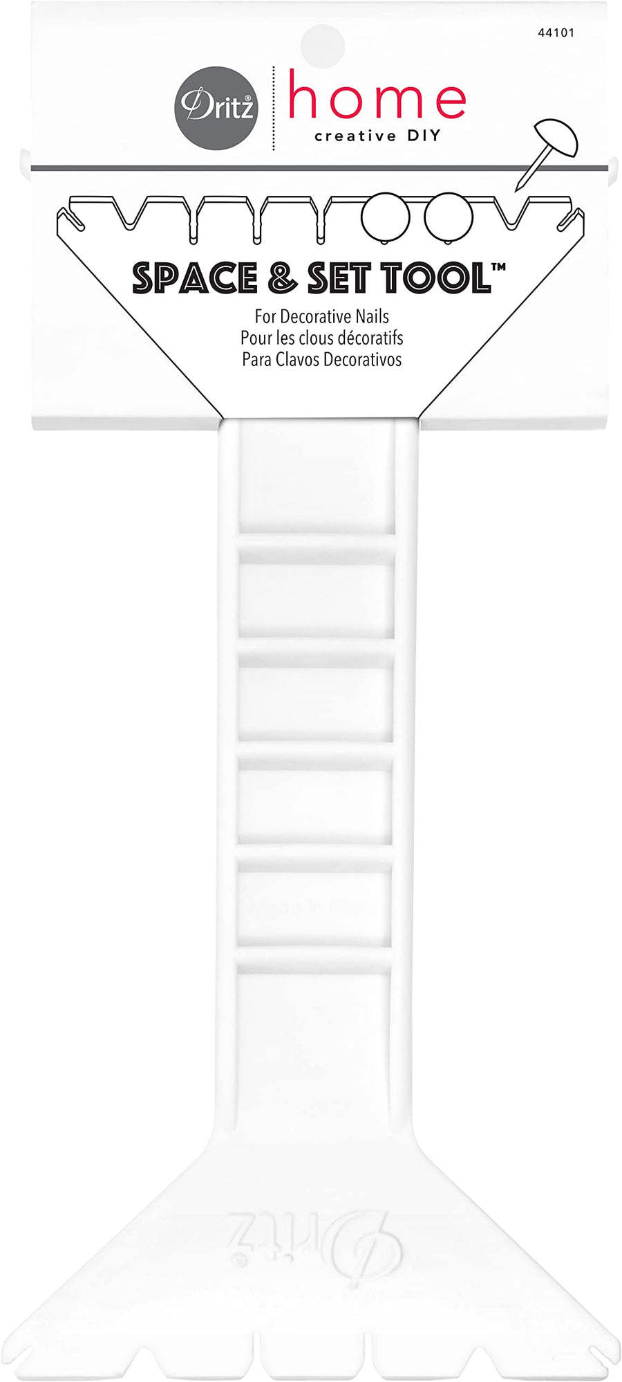 Home 44101 Space and Set Tool for Decorative Nails , White,8.5 x 4.13 x 1.75