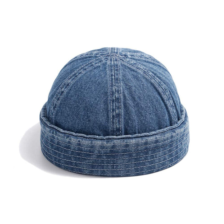 Beanie Docker Cap Brimless Hat Skullcap Denim Retro Worker Rolled Cuff Harbour Hat No Visor Sailor Hats Landlord Hat