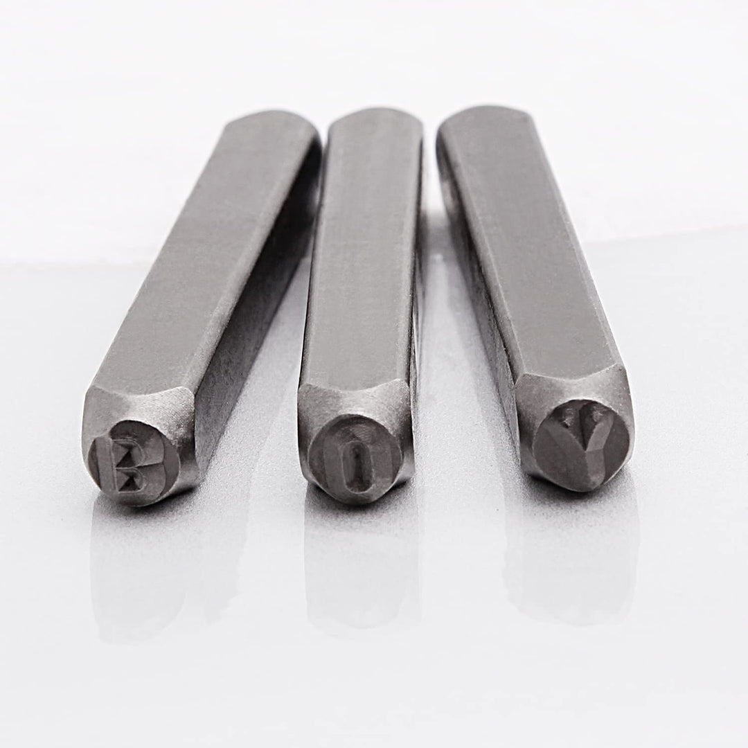 36PCS Letter and Number Steel Metal Stamp Capital Letter and Number Punch Set(A~Z, &, 0-8) with Storage Case for Jewelry Leather Wood Stamping (2mm)