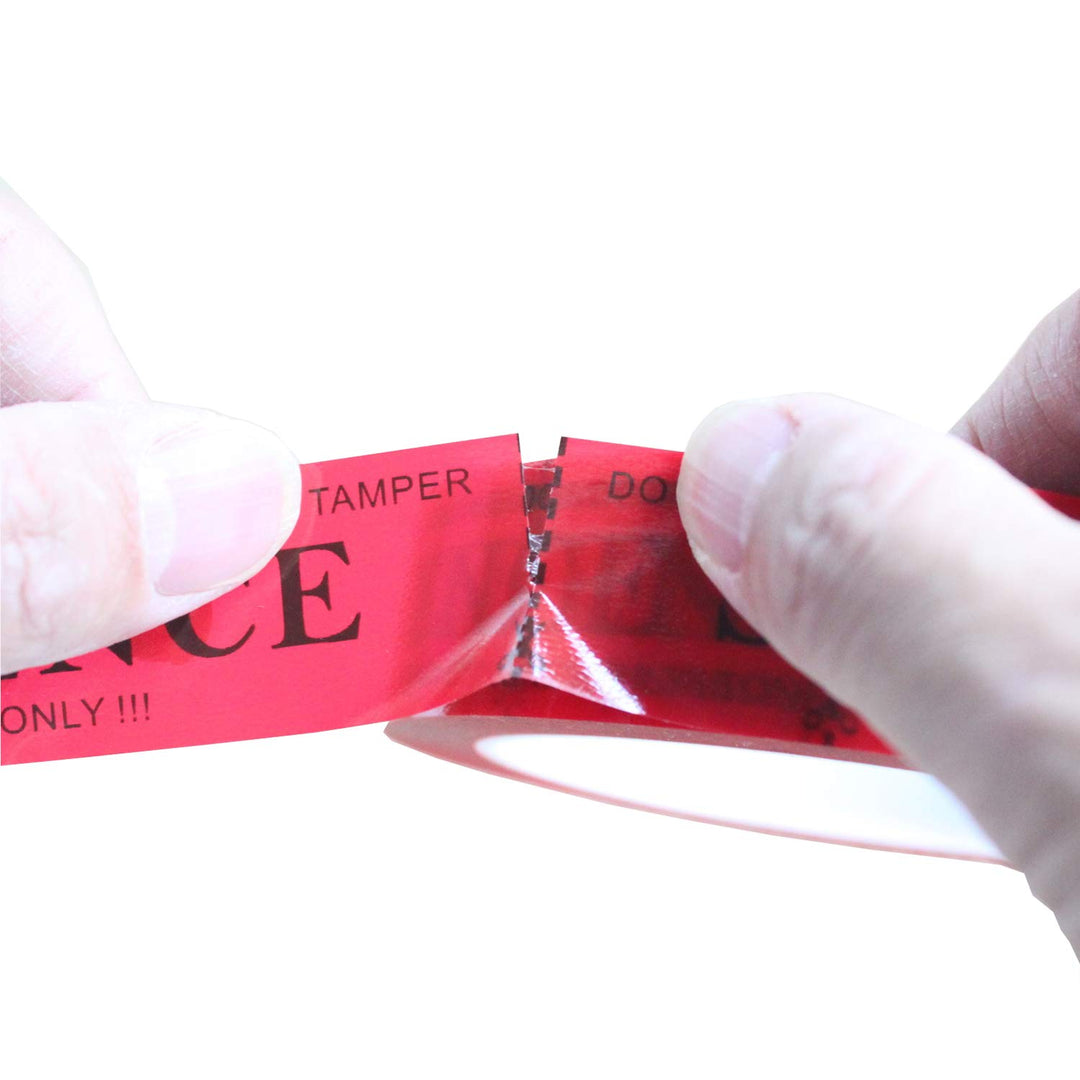 - 2 Rolls Precut 100% Total Transfer Tamper Resistant Security Packaging Tapes for Evidence Collection (1 Inch x 55 Yards x 2 Mil, Ultra-Thick “Void” Film, Red)