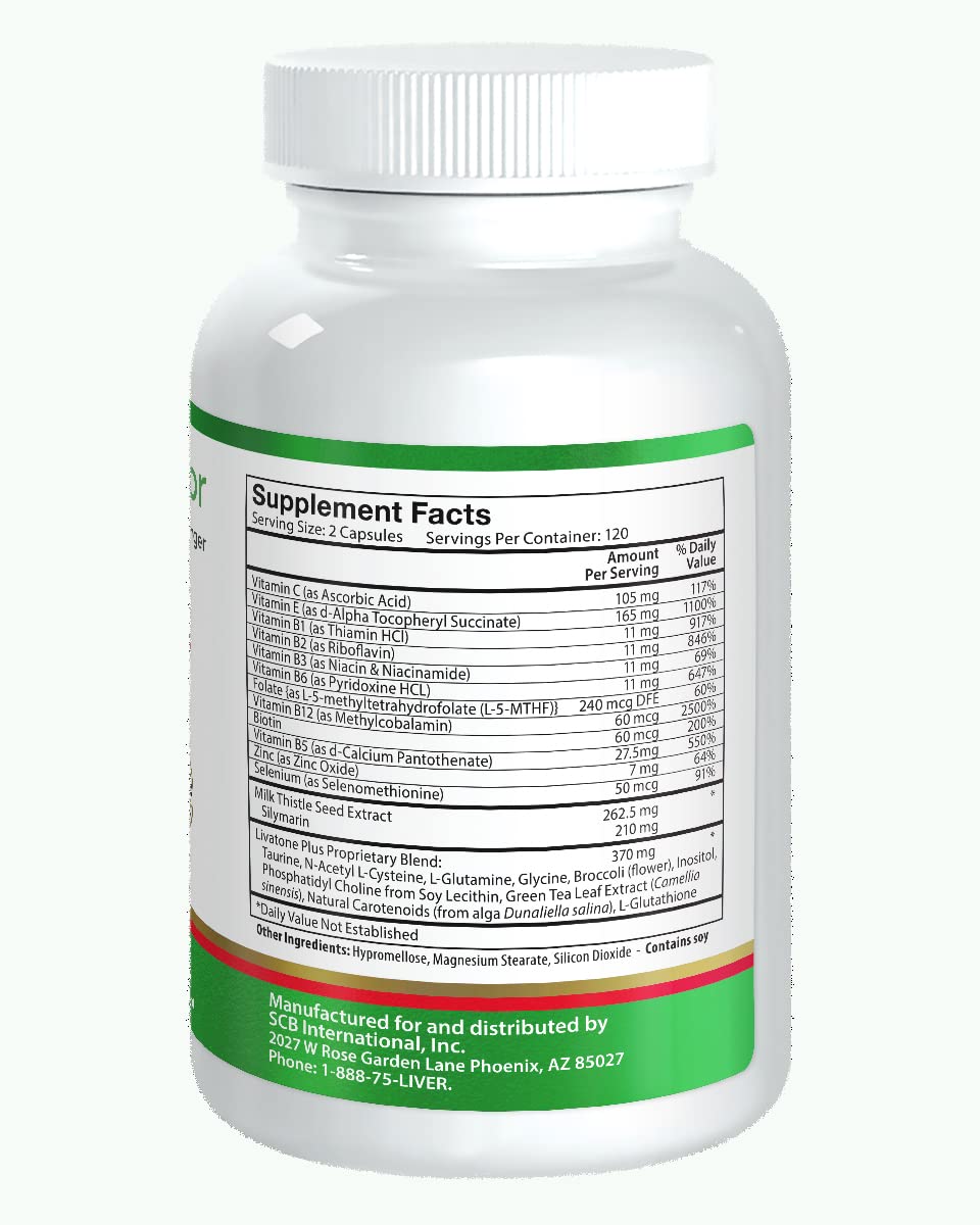 Plus Liver Detox Capsules Liver Cleanse and Detox Pills with Milk Thistle and Antioxidants (240 Count)
