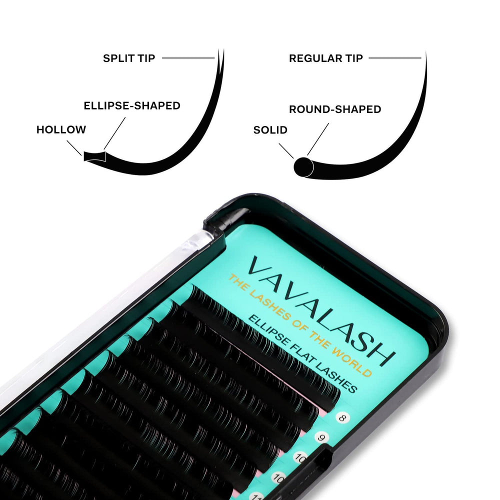 Ellipse Eyelash Extensions 0.15mm DD Curl 12mm Flat Eyelash Extension Supplies Light Lashes Matte Individual Eyelashes Salon Use Black Mink False Lashes Mink Lashes Extensions(DD-0.15-12mm)