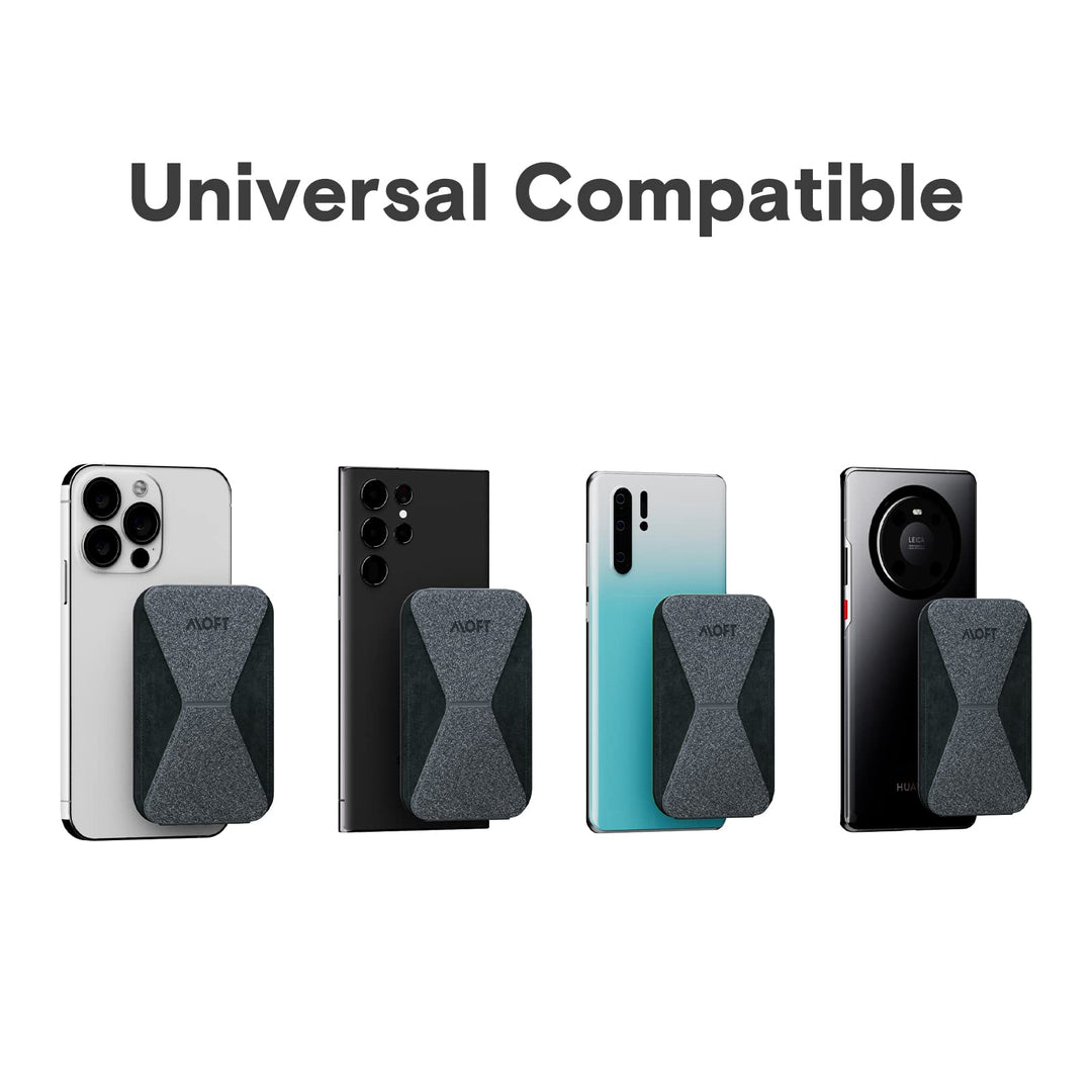 Phone Stand with 3M Adhesive for Android, iPhone and Most Smartphones, 2 Viewing Angles, Slim Wallet Stand (Starry Grey)