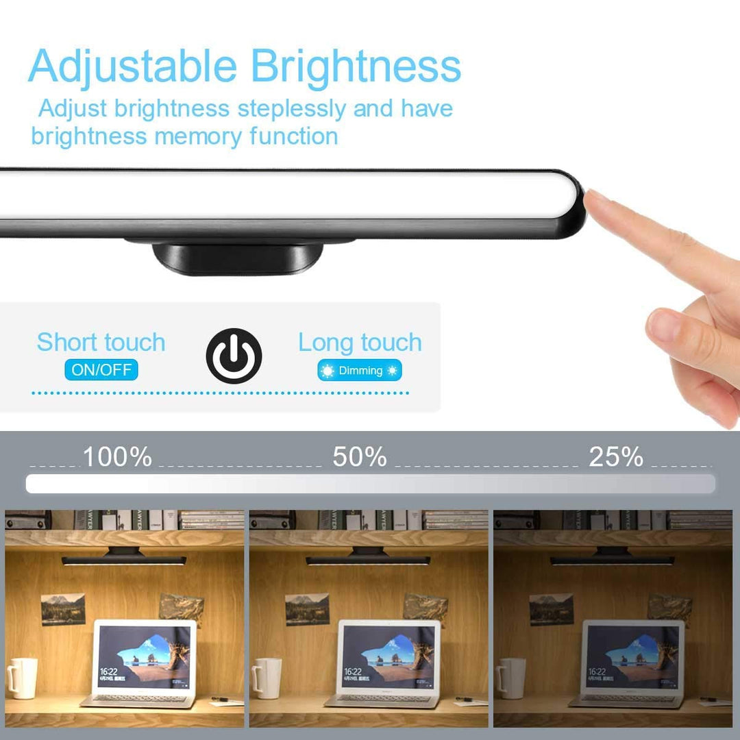Rechargeable Light Bar, 3W Touch Light Built-in 2000mAh Battery and Stick Magnet Mount, for Reading, Closet, Cabinet, Makeup Mirror, Bedside, Study Light