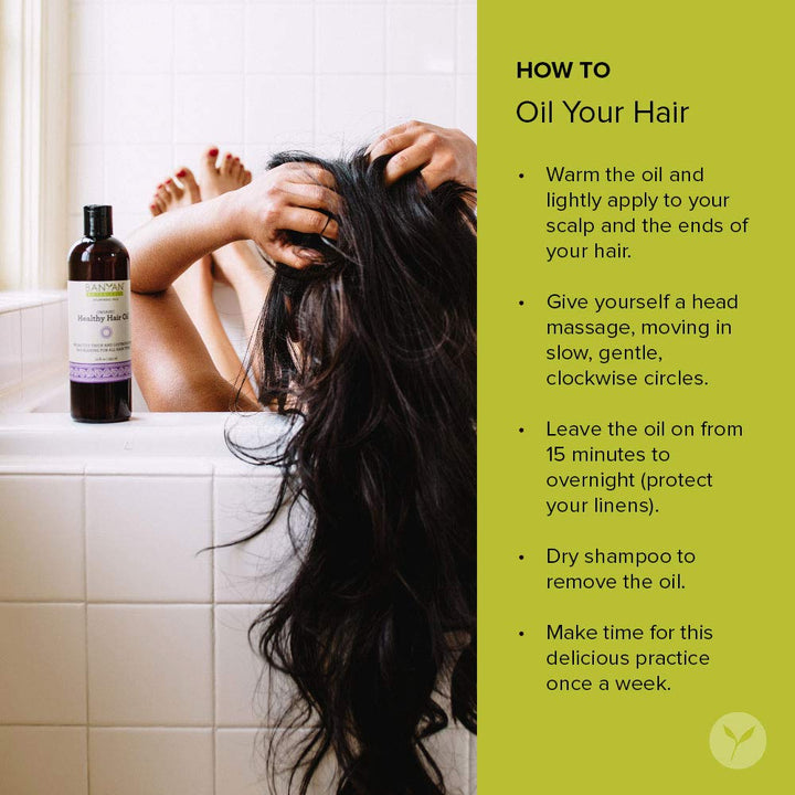 Healthy Hair Oil – Organic Herbal Oil with Bhringaraj & Amla – Ayurvedic Hair Care for Strong, Thick, Lustrous Hair & for Scalp Massage – 4oz. – Non GMO Sustainably Sourced Vegan
