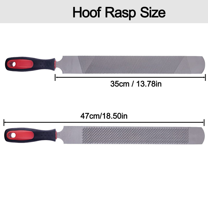 Hoof Rasp for Horses, Horseshoe File, 18 Inches Black Farrier Hoof Rasp Tool with Handle, Suitable for Repair Horse Hooves, Goat Hooves, Cow Hooves and Wood Working
