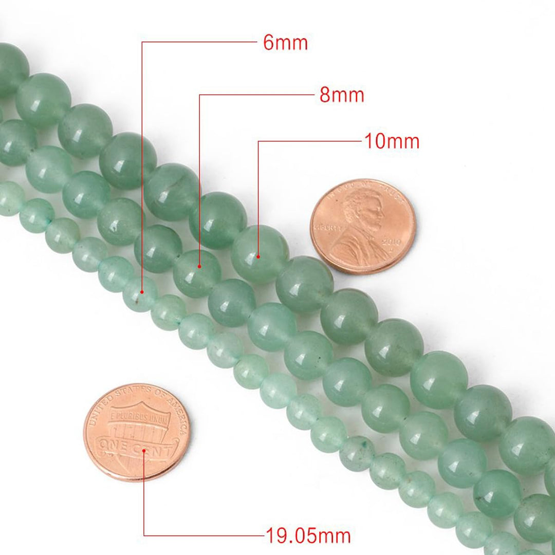 45pcs 8mm Natural Green Aventurine Beads Round Loose Gemstone Beads for Jewelry Making DIY Bracelet Necklace