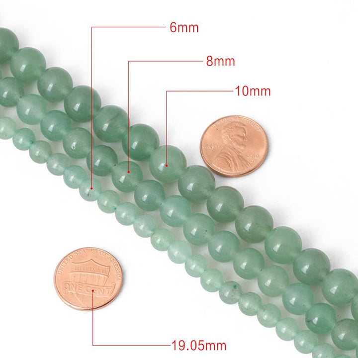 45pcs 8mm Natural Green Aventurine Beads Round Loose Gemstone Beads for Jewelry Making DIY Bracelet Necklace