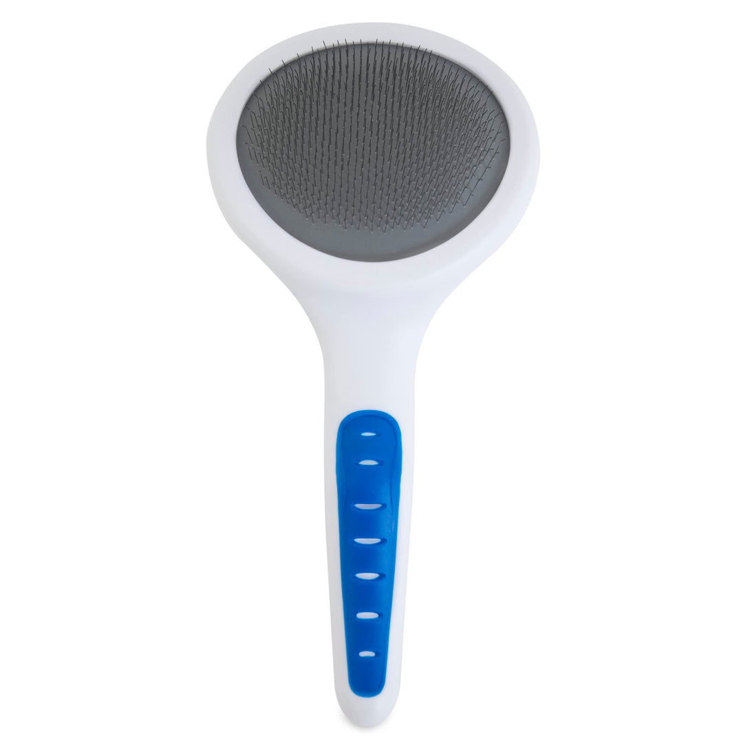 Pet Gripsoft Dog Soft Pin Slicker Brush with Non-Slip Rubber Grip (Angled Stainless Steel Tines),Assorted Colors,8 Inch,65002