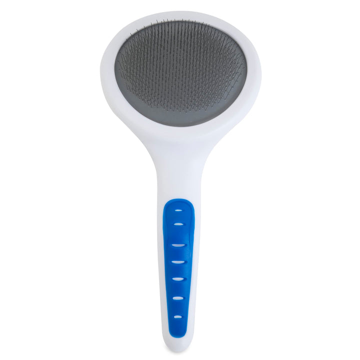 Pet Gripsoft Dog Soft Pin Slicker Brush with Non-Slip Rubber Grip (Angled Stainless Steel Tines),Assorted Colors,8 Inch,65002