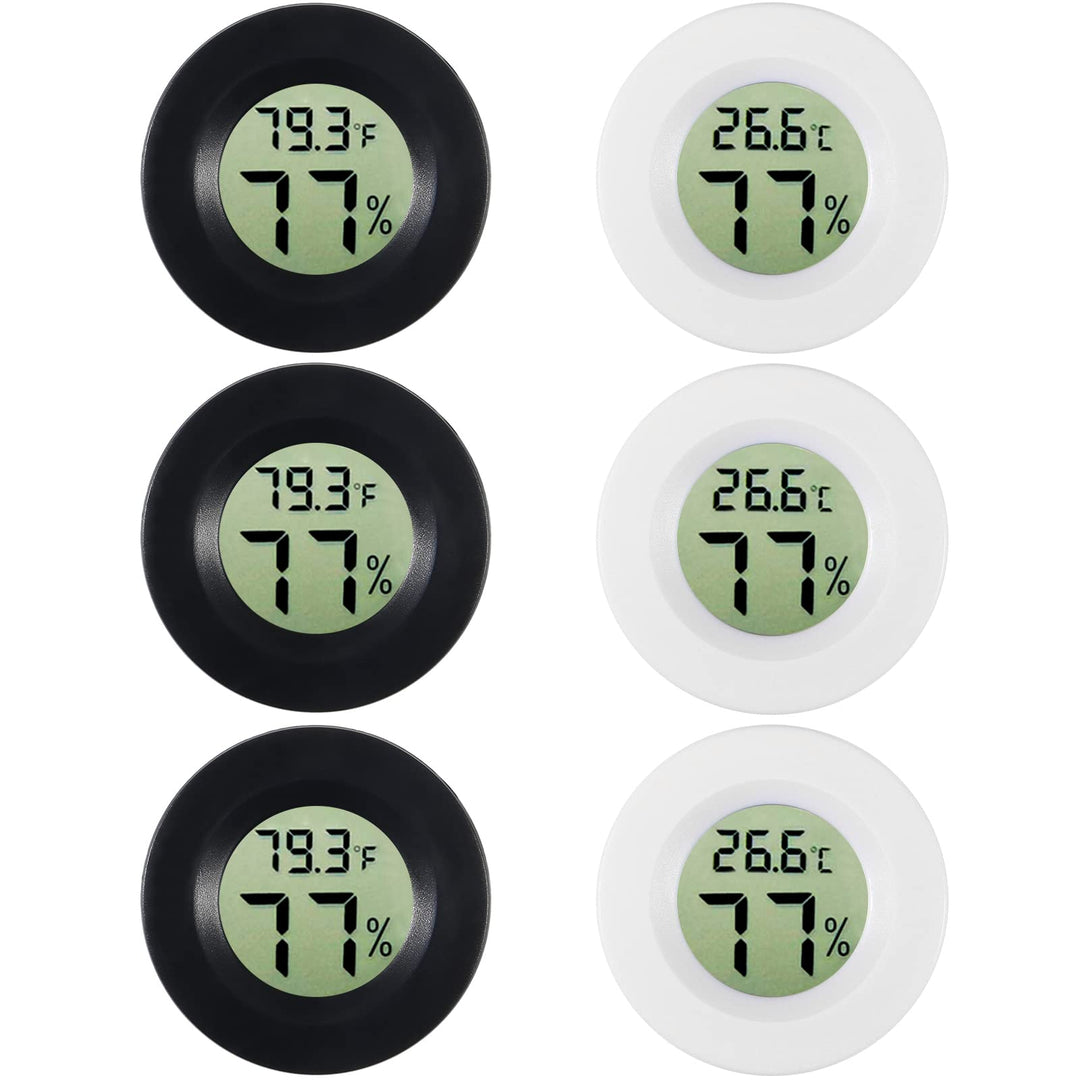 6 PCS Mini Electronic Hygrometer Thermometer Gauge,TPM-10 Digital LCD Monitor Indoor Outdoor Temperature Humidity Meter for Humidors Greenhouse Breeding Container Cellar Baby Rooms, ro