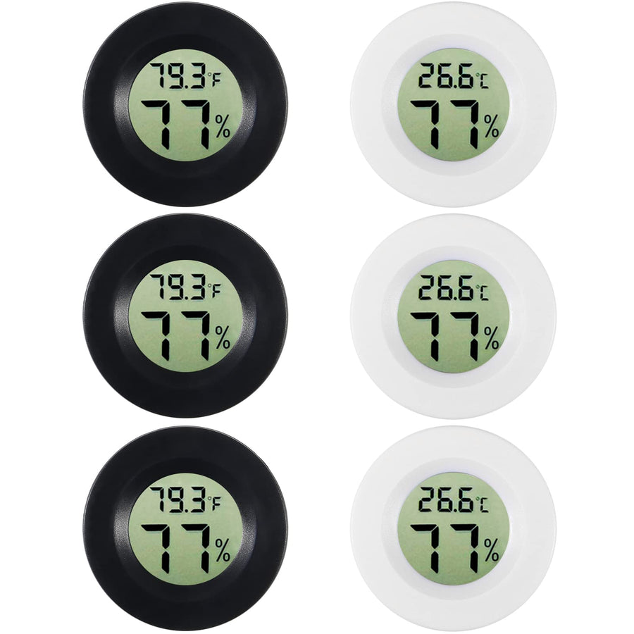 6 PCS Mini Electronic Hygrometer Thermometer Gauge,TPM-10 Digital LCD Monitor Indoor Outdoor Temperature Humidity Meter for Humidors Greenhouse Breeding Container Cellar Baby Rooms, ro