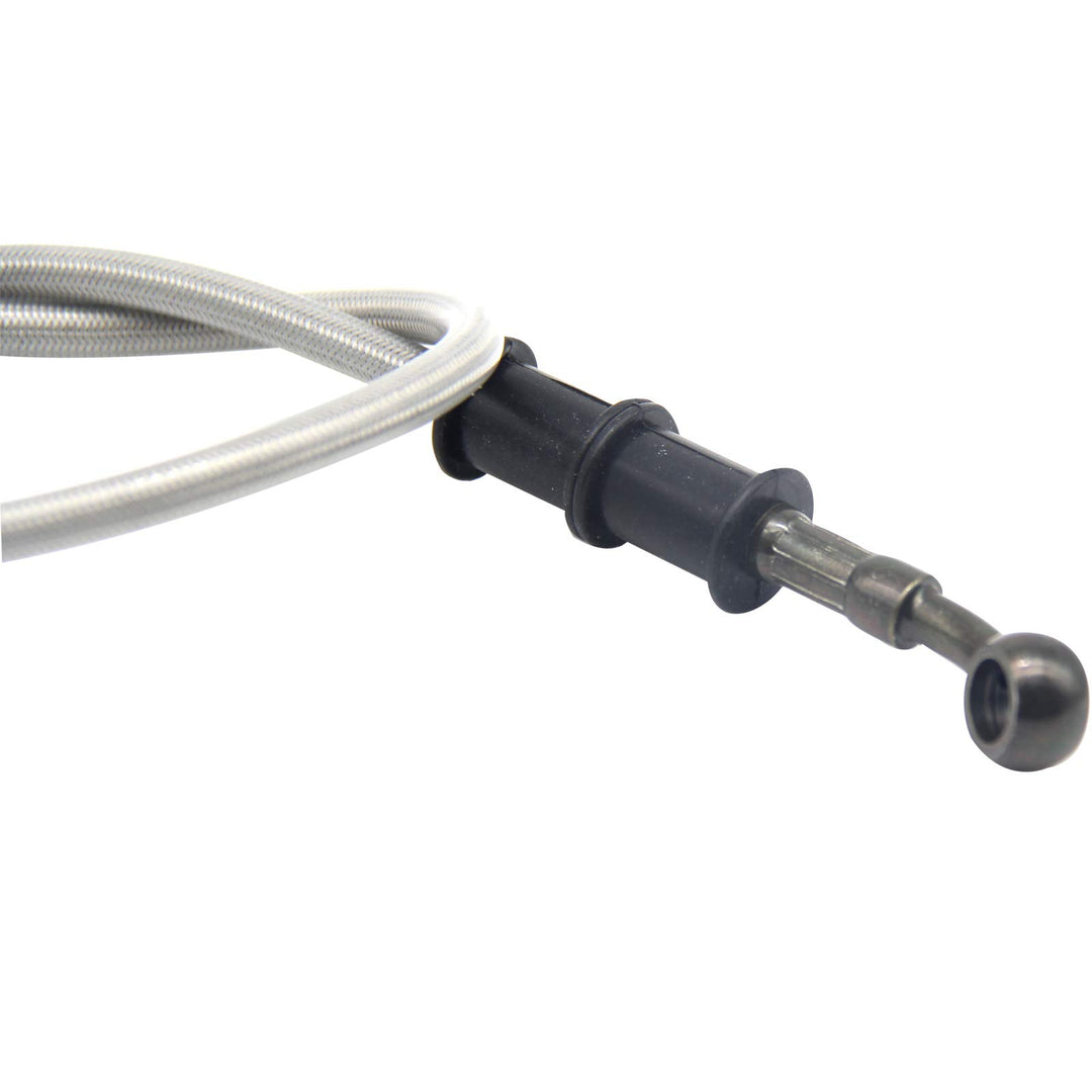 Motorcycle Brake Line, Stainless Brake Hose, Motorcycle Braided Steel Brake Clutch, Pack of 1, Flexible Brake Line for Bikes Motocross Street Bikes (90cm/35.4,Silver)