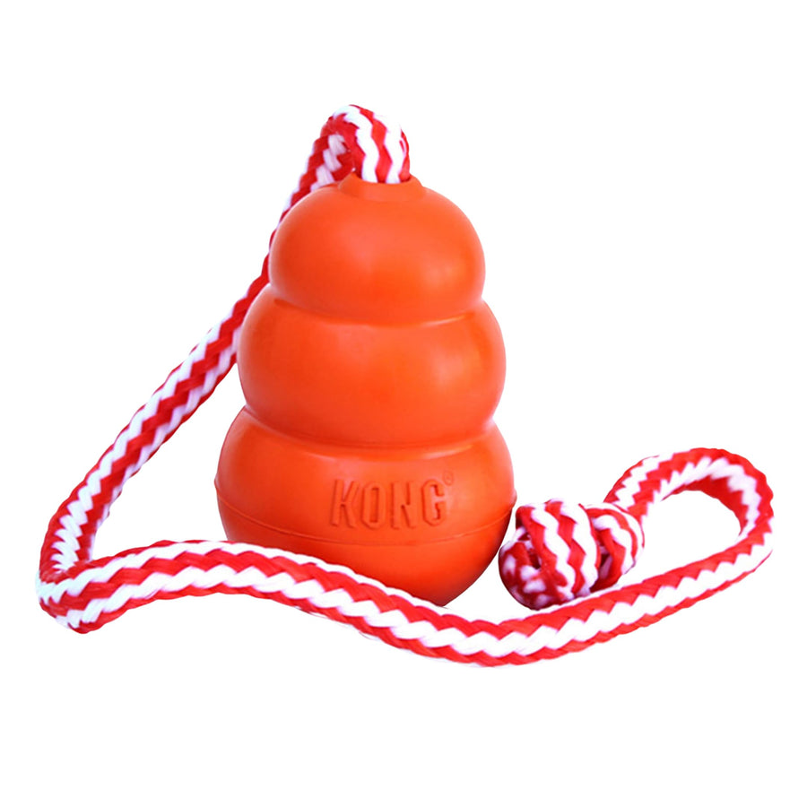 Aqua Floating Fetch Toy - Dog Floating Toy for Water Retrieval, Play, Exercise & More - Natural Rubber Dog Toy with Foam Interior & Rope for Farther Throwing - Orange, for Medium Dogs