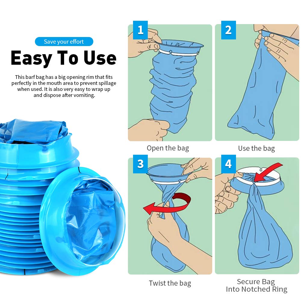 Vomit Bags, 24 Pack Barf Bags Disposable Emesis Bags Throw Up Car Puke Nausea Bags for Travel Motion Sickness, 1000ml