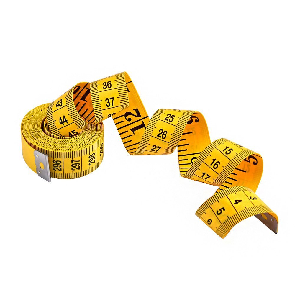 Akak Store 300cm /120 Inch Double-scale Soft Tape Measuring Weight Loss Medical Body Measurement Sewing Tailor Cloth Ruler Dressmaker Flexible Ruler Heavy Stuy Tape Measureï¼Ë†3 m/10 feet,Yellowï¼â€°
