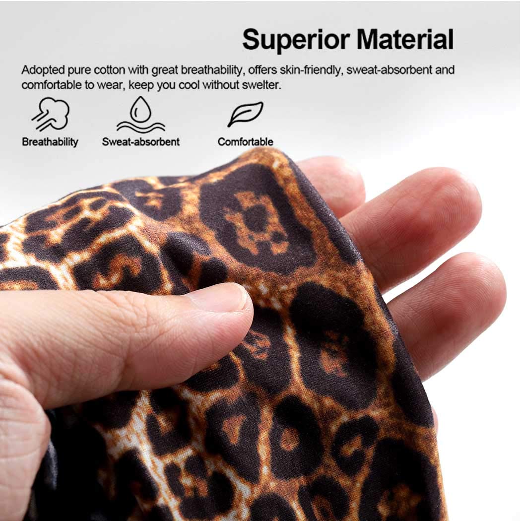 Boho Cross Leopard Headband Wide Elastic Turban Hair Band Yoga Head Wraps for Women and Girls (Pack of 3)