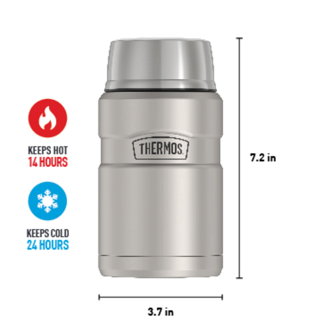 Stainless King Vacuum-Insulated Food Jar, 24 Ounce, Matte Steel