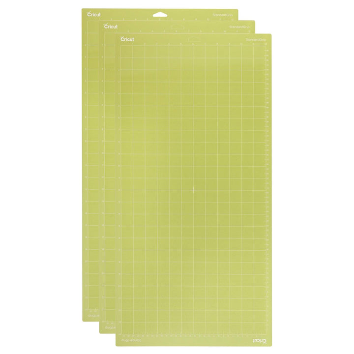 StandardGrip Machine Mats 12in x 24in, Reusable Cutting Mats for Crafts with Protective Film, Use with Cardstock, Vinyl and More, Compatible with Explore & Maker, (Green, 3 Count)