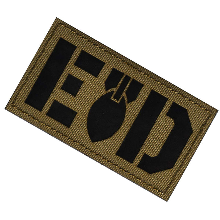 Reflective EOD Patch Explosive Ordnance Disposal Bomb Squad Military Patches Tactical Embroidered Badges Hook and Loop Patch 3.15 x 1.97 inch 2 Pack