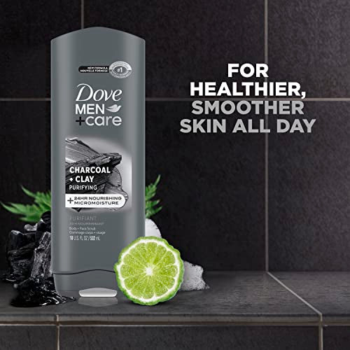 Elements Body Wash Charcoal + Clay, Effectively Washes Away Bacteria While Nourishing Your Skin, Gray, 18 Fl Oz