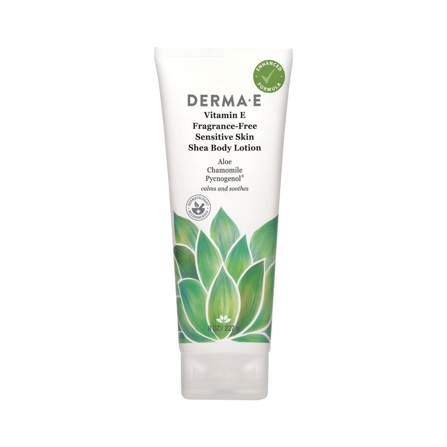 Vitamin E Intense Moisture Body Lotion, 8 Oz, Fragrance-Free Moisturizing Lotion with Shea Butter, Aloe Vera, Chamomile & Pycnogenol, Soothing Sensitive Skin Lotion