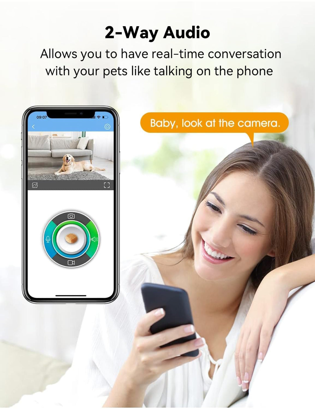 Dog Camera D01 Plus: 5G WiFi Pet Camera with Treat Tossing, 1080P HD with Night Vision for Pet Viewing, Two Way Audio Communication Designed for Dogs and Cats, Monitor Your Pet Remotely