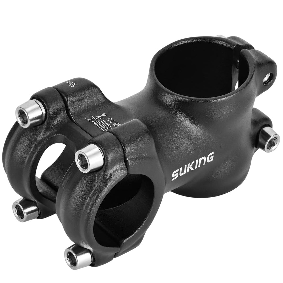 25.4 stem 45mm Short Bike Stem for 1' Handlebar Mountain Bikes, Road Bike, Fixed Gear Bicycle, BMX, MTB