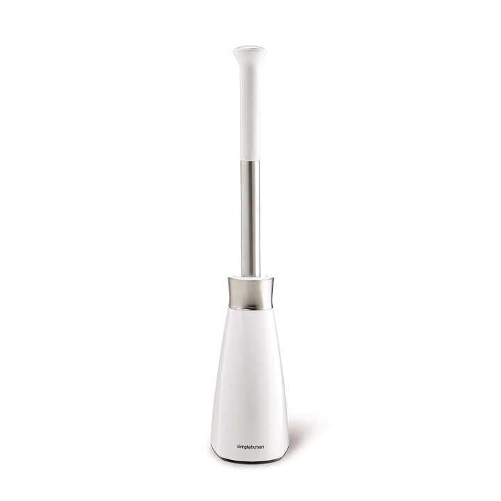 Replacement Toilet Brush Head, Easy Screw On, Stiff Outer Bristles, White Plastic