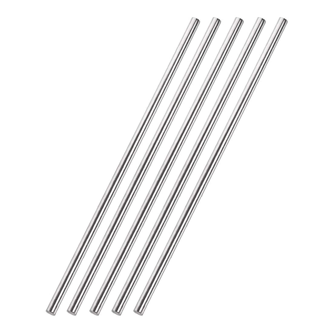 5mm x 300mm 304 Stainless Steel Solid Round Rod for DIY Craft - 5pcs