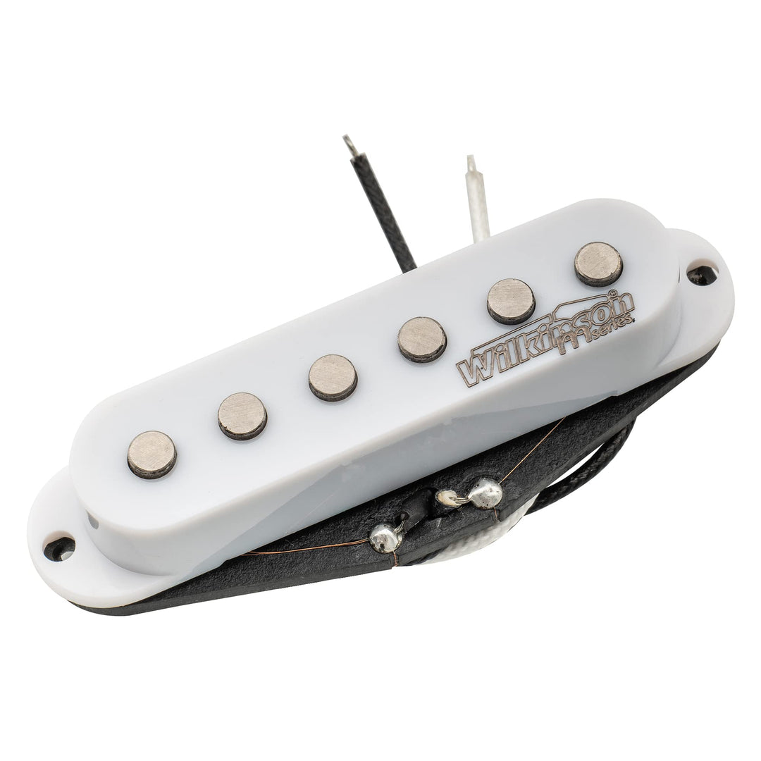 Wilkinson M Series High Output Alnico 5 Strat Single Coil Neck Pickup for Stratocaster Electric Guitar, White