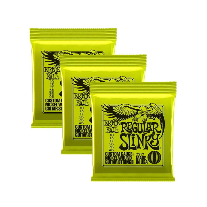 2221 Nickel Regular Slinky Electric Guitar Strings 3 Pack