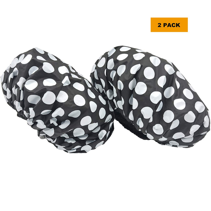 2 Pack Microfiber Lined Shower Caps For Women Waterproof Reusable Bath Caps Breathable and Washable Spa Hat Terry Iined Shower Hat Designed for Large, Long Hair Women with Elastic Band