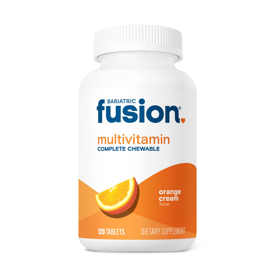 Orange Cream Flavored Complete Chewable Bariatric Multivitamin with Iron for Bariatric Surgery Patients Including Gastric Bypass and Sleeve Gastrectomy - 120 Tablets