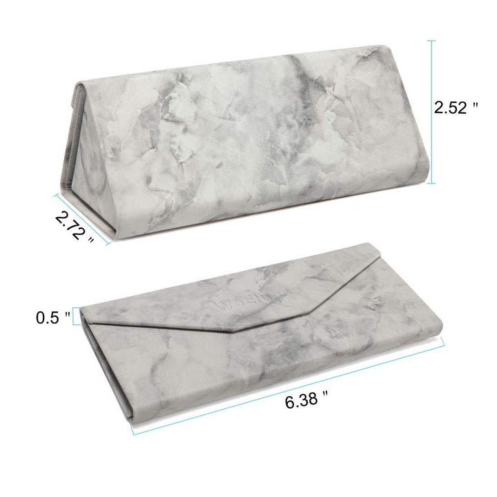 2020 Upgraded Eyeglasses Case Foldable Glasses Holder, Luxury Stylish Leather Compact Magnet Closure Sunglasses Cases for School, Reading and Office