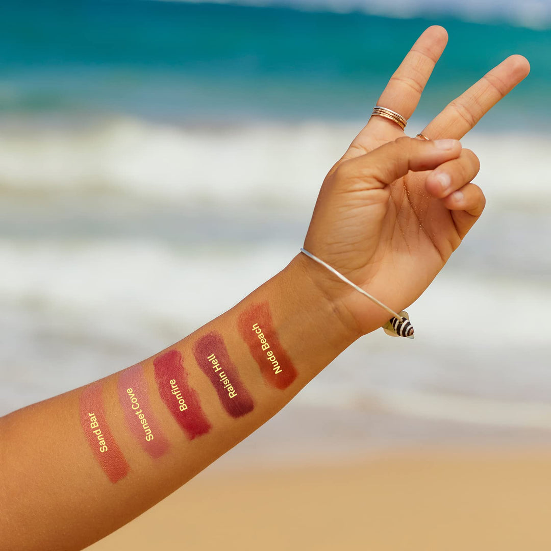 Tinted Lip Balm Bon Fire | SPF 15 | UVA / UVB Broad Spectrum Protection | Sensitive Skin Safe | Hypoallergenic, Paraben Free | Ozybenzone Free | 0.15 Oz