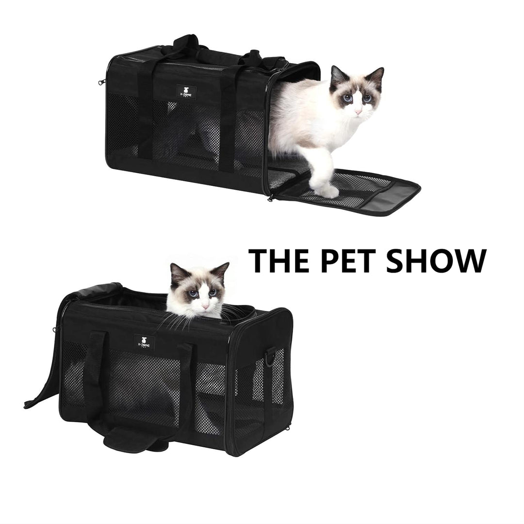 Cat Carrier Pet Carrier Portable Kitten Carrier for Small Medium Cats Under 25 Lbs,Cat Carrying Case with Removable Fleece Pad,Airline Approved Soft Sided Pet Travel Carrier