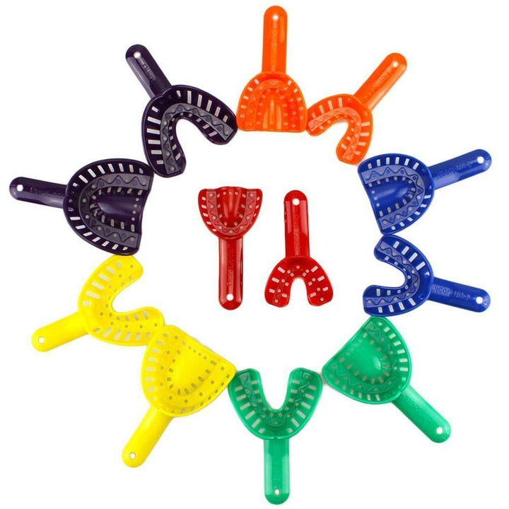 12pcs Dental Impression Tray Plastic 6 Sizes Autoclavable for Adult and Children