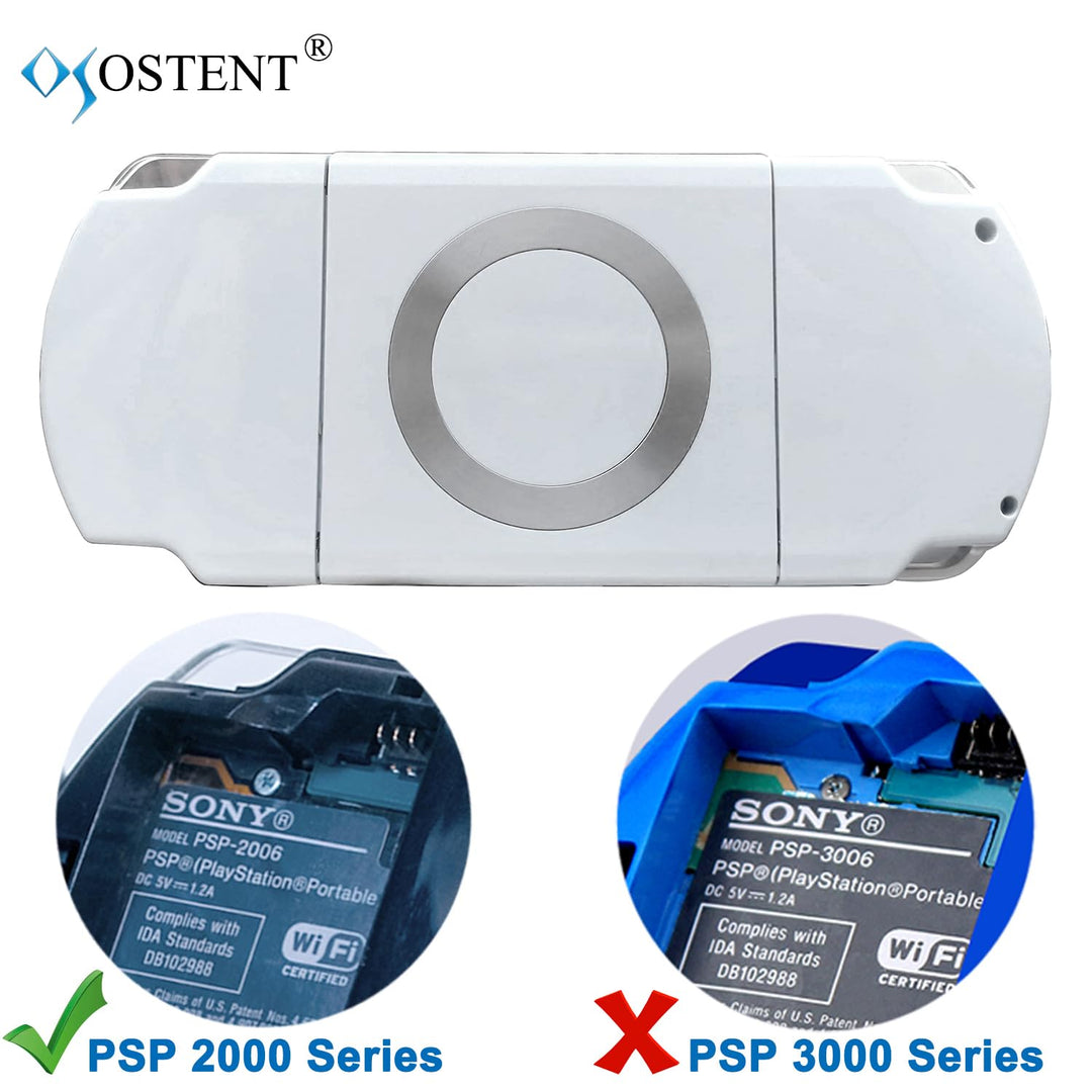 Full Housing Shell Faceplate Case Parts Replacement for Sony PSP 2000 Console Color White