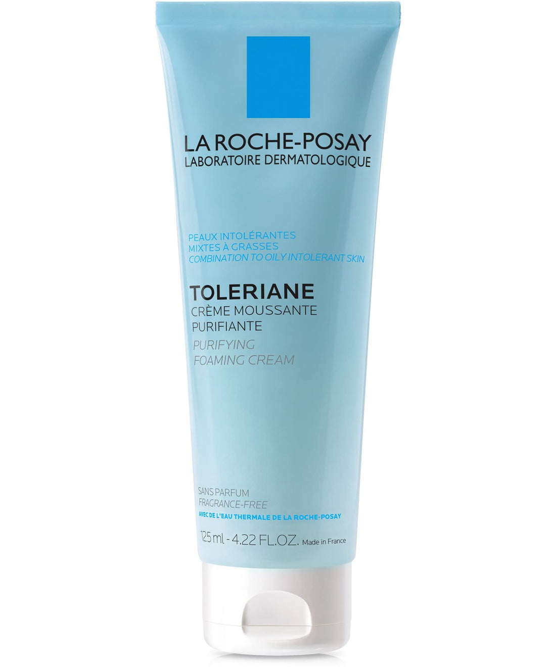 Toleriane Purifying Foaming Cream Cleanser for Oily Skin, Daily Face Wash with Ceramides and Niacinamide, Oil-Free, Fragrance Free