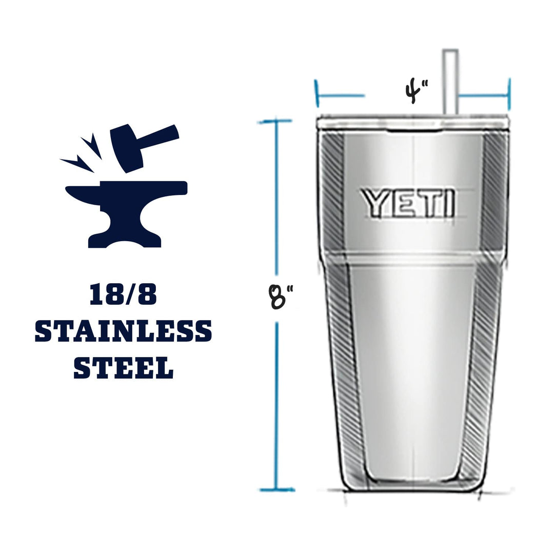 Rambler 26 oz Straw Cup, Vacuum Insulated, Stainless Steel with Straw Lid, Alpine Yellow