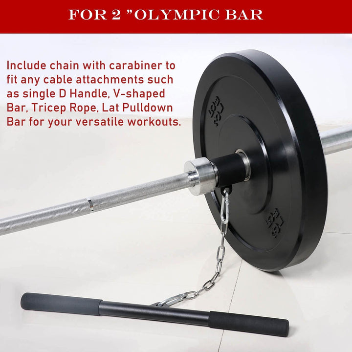 Single Eyelet Landmine Attachment with Chain Fits 2 inch Olympic Bars T-bar Row Attachment